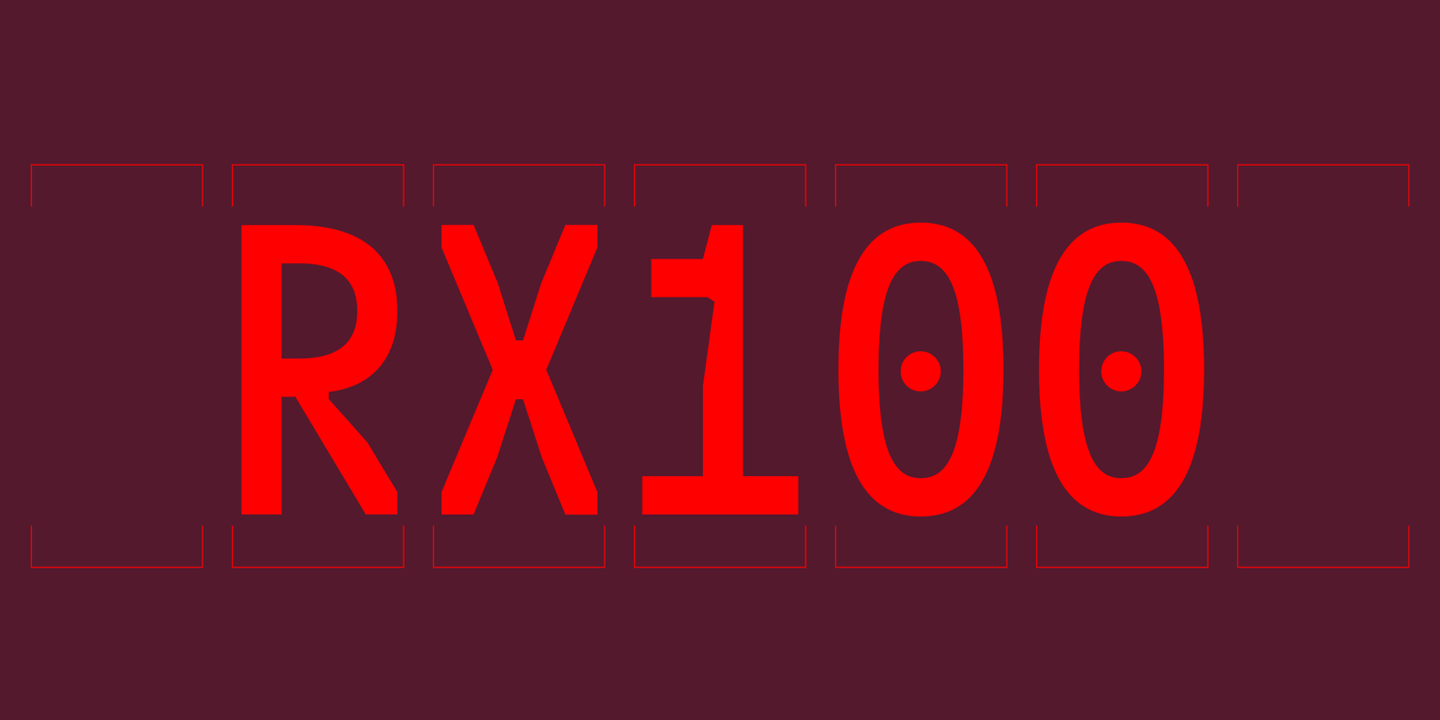 RX 100 Font preview